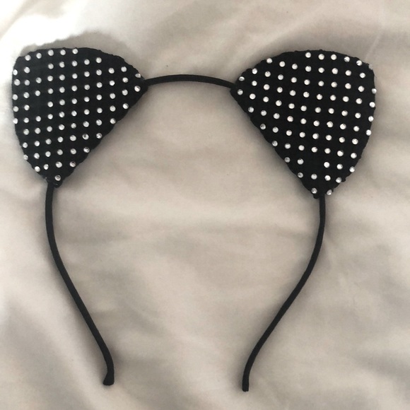 Sparkly black cat headband same on both sides - Picture 1 of 1